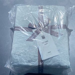 West Elm Belgian European Flax Linen King size Sheet Set